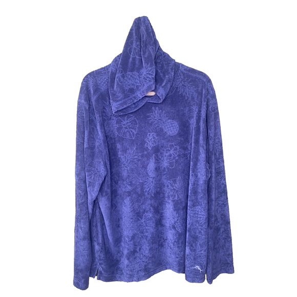Tommy Bahama Sweatshirt Mens Size XL Navy Blue Paradise Poolside Towel Hoodie - Picture 9 of 9